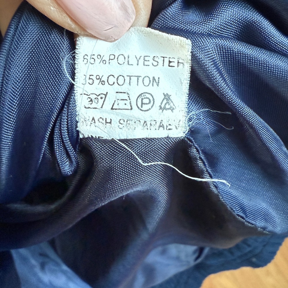 Vintage Adidas Windbreaker Jacket Navy Blue Grey Logo Track Sportswear sz 2XL - Picture 6 of 9